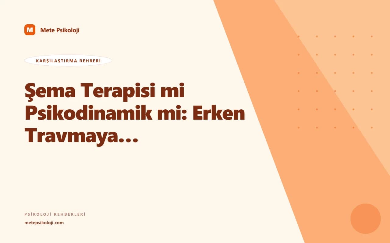 Şema Terapisi mi Psikodinamik mi: Erken Travmaya Yaklaşım